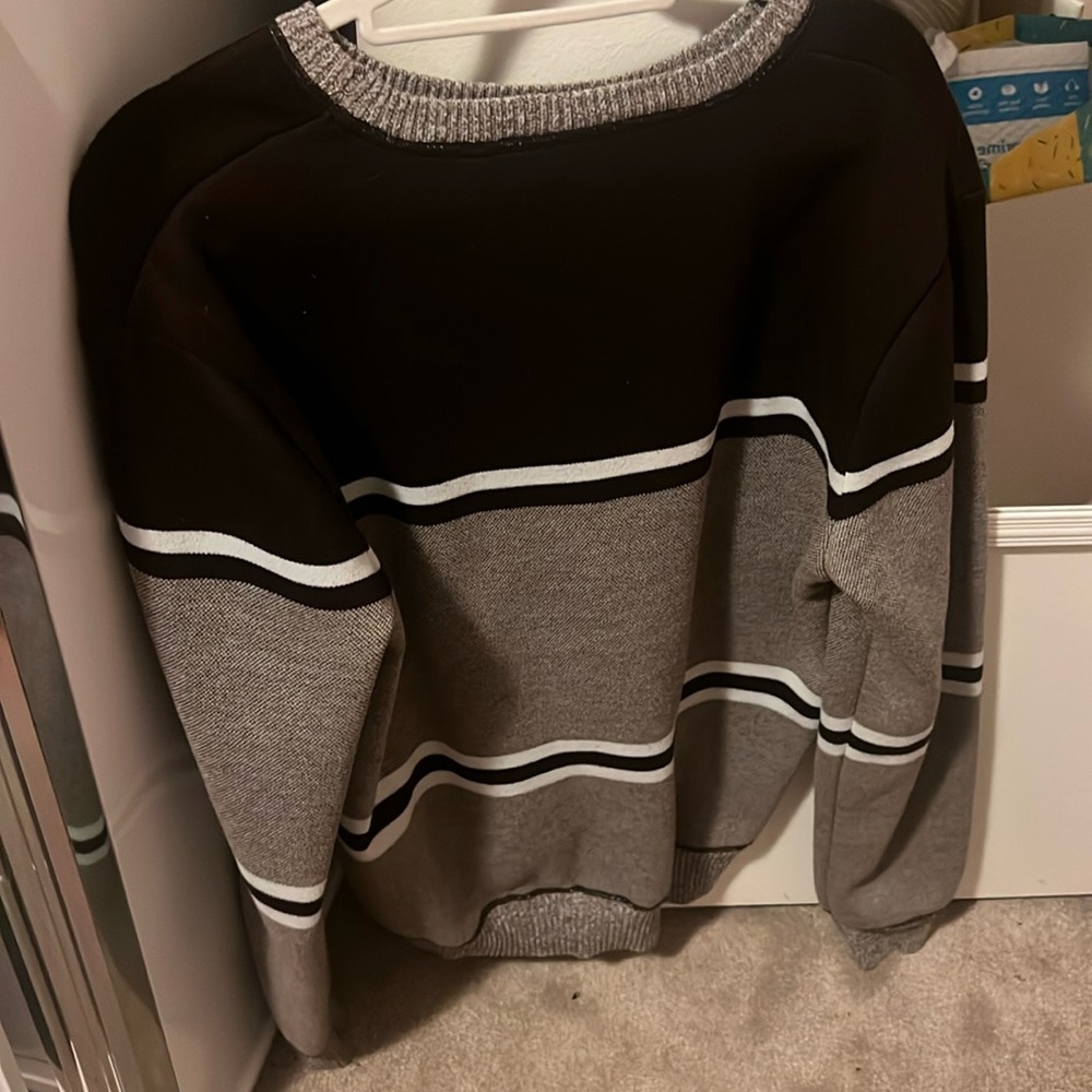 Brown sweater with stripes